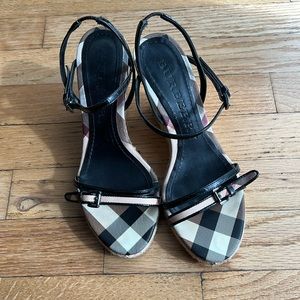 Burberry wedge sandals, Euro size 36
